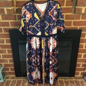 Simply Couture Geometric Print Dress